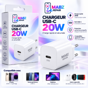 mabz-repair-chargeur-usb-c-20w Chargeur secteur USB-C 20 W MABZ Repair